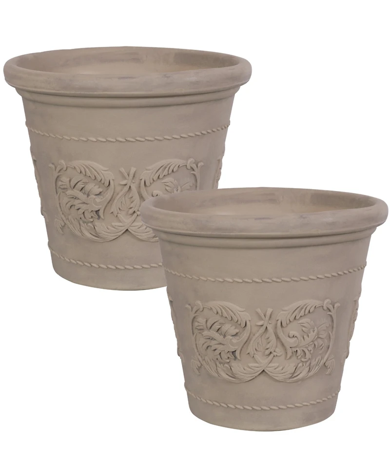 Indoor/Outdoor Patio, Garden, or Porch Weather-Resistant Double-Walled Arabella Flower Pot Planter