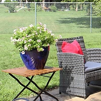 Resort Outdoor/Indoor High-Fired Glazed Uv- and Frost-Resistant Ceramic Flower Pot Planter with Drainage Holes