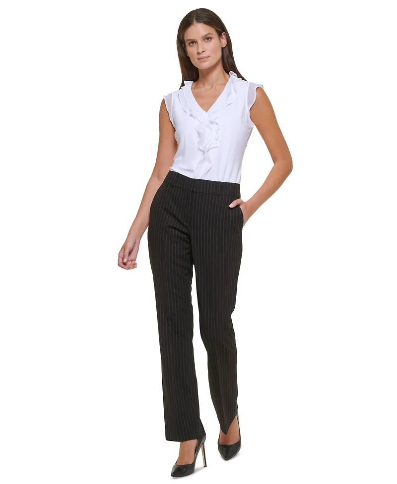 Tommy Hilfiger Women's Striped Sutton Straight-Leg Trousers