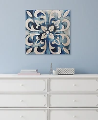 Empire Art Direct 'Cobalt Tile Ii' Fine Giclee Printed Directly On Hand Finished Ash Wood Wall Art, 24" x 24"