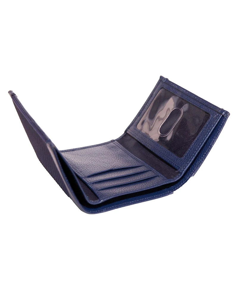 Nautica Men's Logo Rubber Leather Trifold Wallet