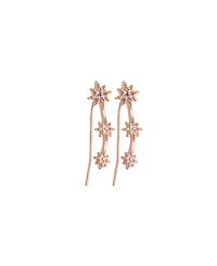 Nicole Miller Crystal Stones with Gold-Tone Ear Cuff, Crawler and Hoop trio Earrings Set, 6 pieces