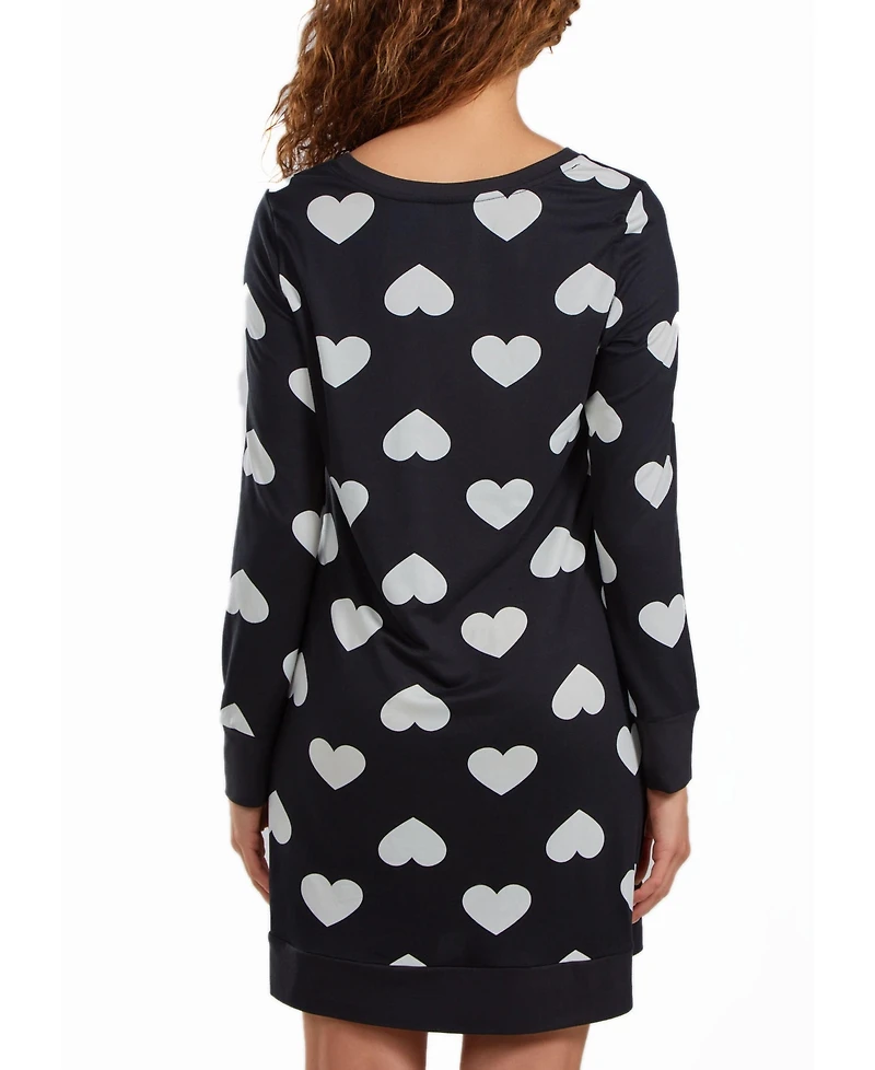 iCollection Women's Kind Modal Sleep Top or Dress with Button Down Comfy Cozy Style