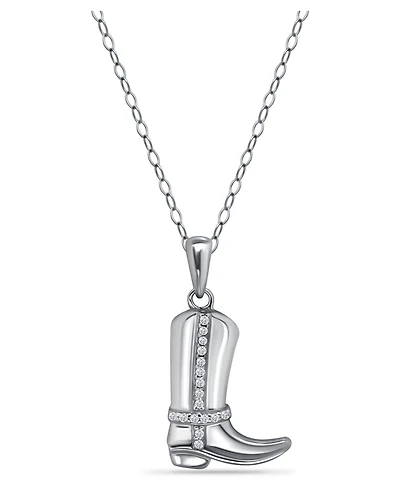 Giani Bernini Cubic Zirconia Cowboy Boot Pendant in Sterling Silver