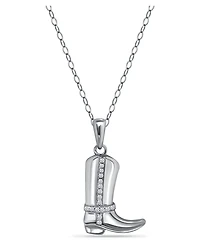 Giani Bernini Cubic Zirconia Cowboy Boot Pendant in Sterling Silver