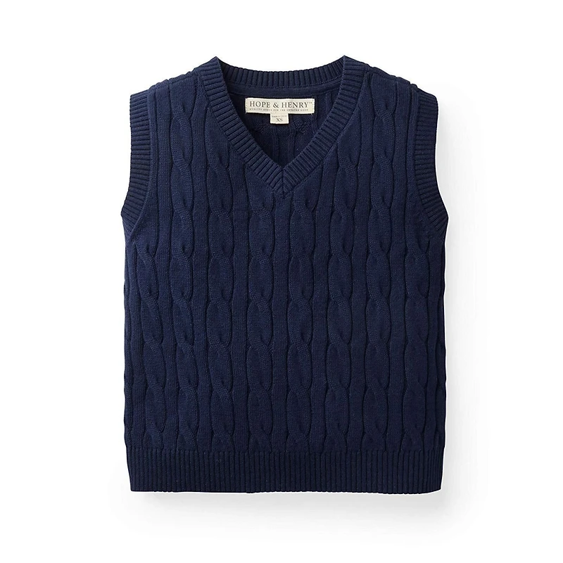 Hope & Henry Baby Boys V-Neck Cable Sweater Vest