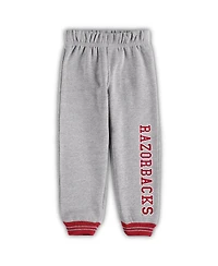 Toddler Boys Colosseum Cardinal, Heathered Gray Arkansas Razorbacks Poppies Pullover Hoodie and Sweatpants Set