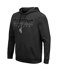 Men's Colosseum Black Wyoming Cowboys Blackout 3.0 Pullover Hoodie