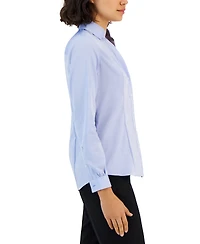Jones New York Women's Easy Care Button Up Long Sleeve Blouse