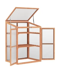 Wooden Cold Frame Greenhouse Planter Box, Herb, Vegetable Gardening