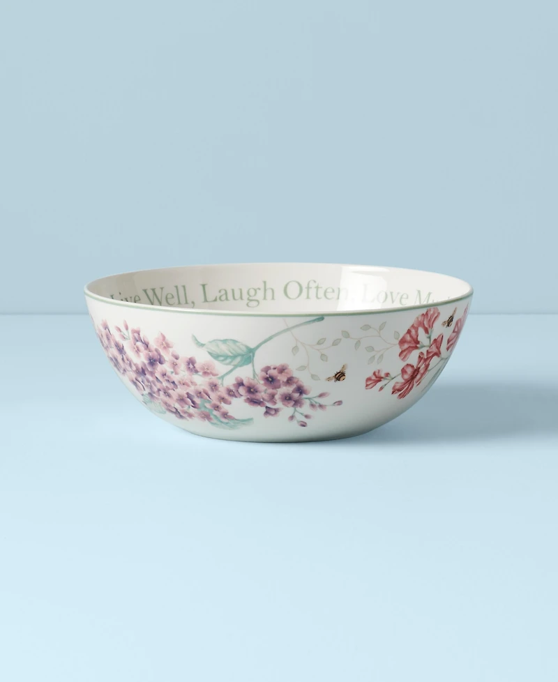 Lenox Butterfly Meadow Serving Bowl, Live Well Laugh Often