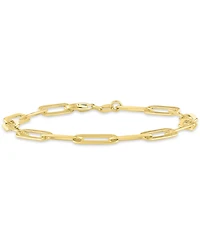 2-Pc. Diamond & Paperclip Link Bracelets (1/4 ct. t.w.) in 14k Gold-Plated Sterling Silver