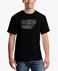 La Pop Art Men's Glory Hallelujah Flag Word Short Sleeve T-shirt
