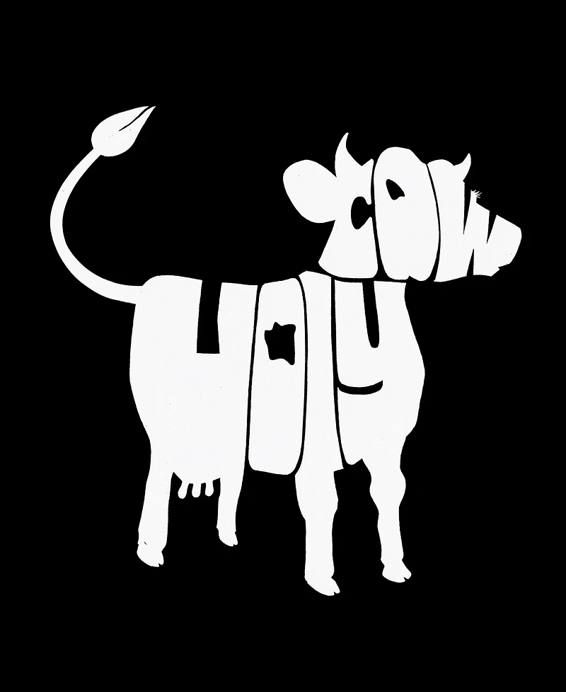 La Pop Art Men's Holy Cow Word Short Sleeve T-shirt