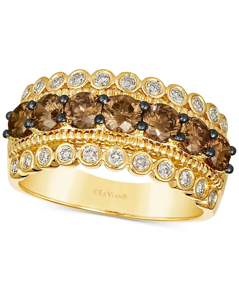 Le Vian Chocolate Diamond (1-1/4 ct. t.w.) & Nude (1/3 Multirow Ring 14k Gold (Also Available Rose or White Gold)