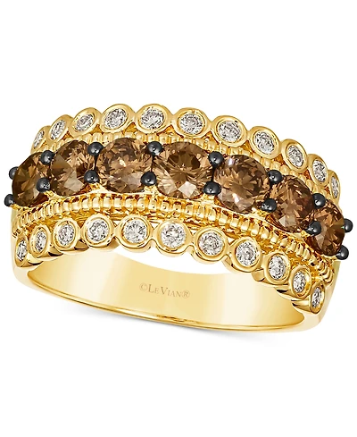 Le Vian Chocolate Diamond (1-1/4 ct. t.w.) & Nude (1/3 Multirow Ring 14k Gold (Also Available Rose or White Gold)