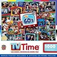 MasterPieces Tv Time - 60's Shows 1000 Piece Jigsaw Puzzle for Adults