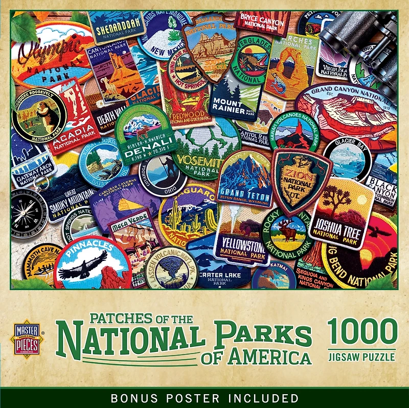 MasterPieces Patches of the National Parks 1000 Piece Jigsaw Puzzle