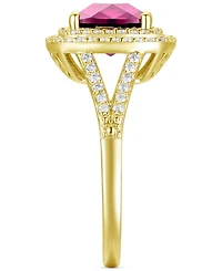Lab-Grown Ruby (2-1/2 ct. t.w.) and White Sapphire (1/2 Ring 14k Gold-Plated Sterling Silver