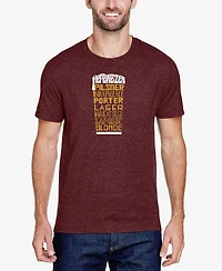 La Pop Art Men's Premium Blend Word Styles of Beer T-shirt