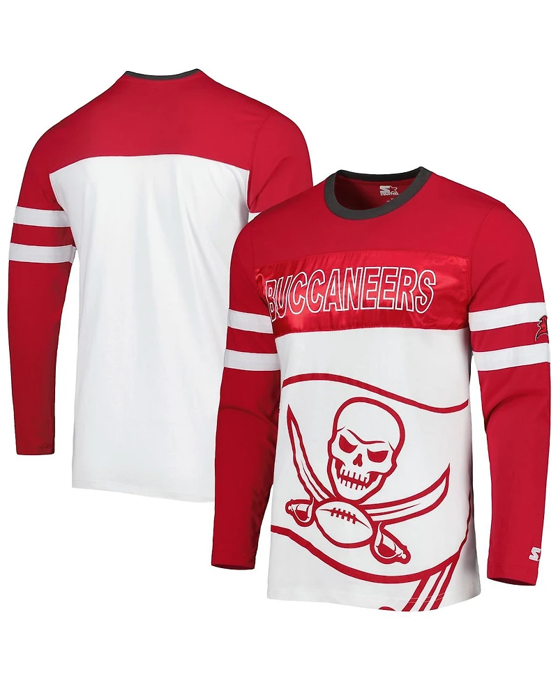 Men's Starter Red, White Tampa Bay Buccaneers Halftime Long Sleeve T-shirt