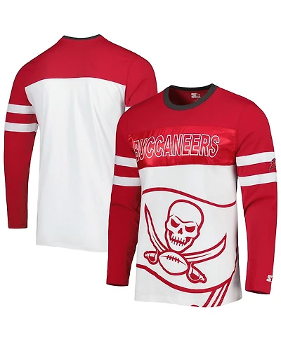 Men's Starter Red, White Tampa Bay Buccaneers Halftime Long Sleeve T-shirt