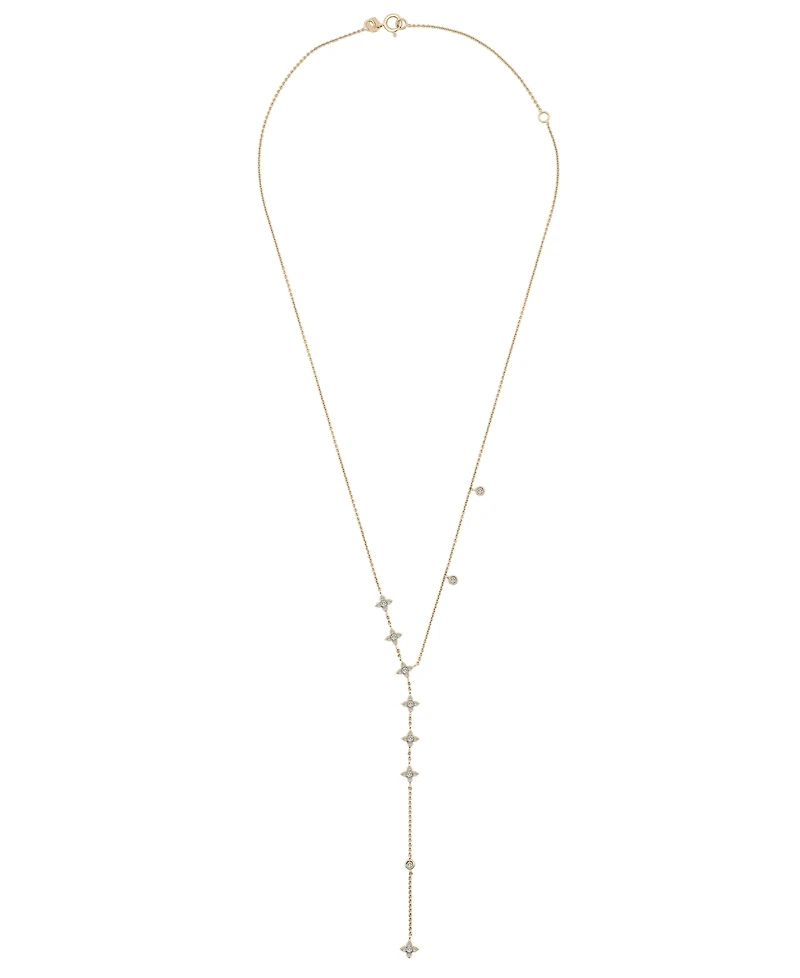 Wrapped Diamond Lariat Choker Necklace (1/4 ct. t.w.) in 10k Gold, 14" + 2" extender, Created for Macy's