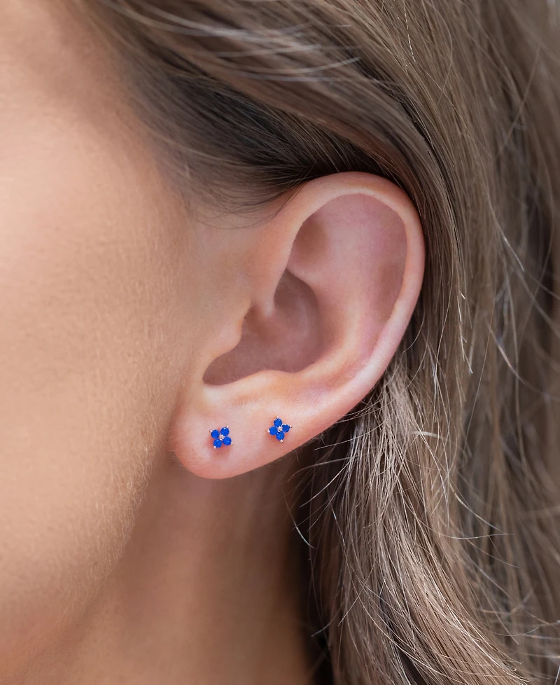 Girls Crew Women's Teeny Tiny Sapphire Cluster Studs