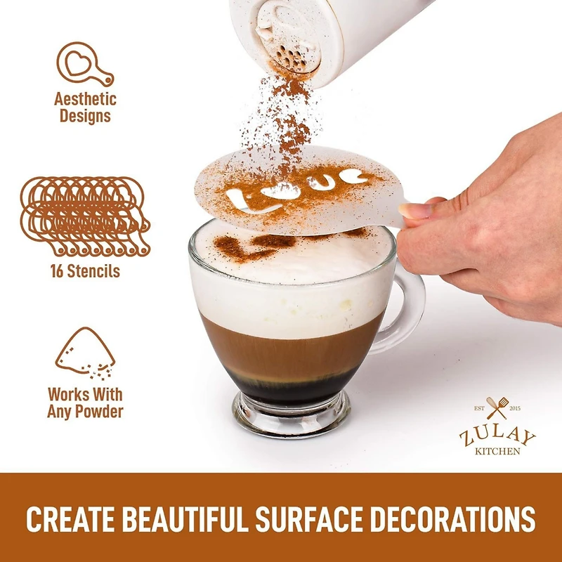 Plastic Stencils for Latte Art 16-Pc.