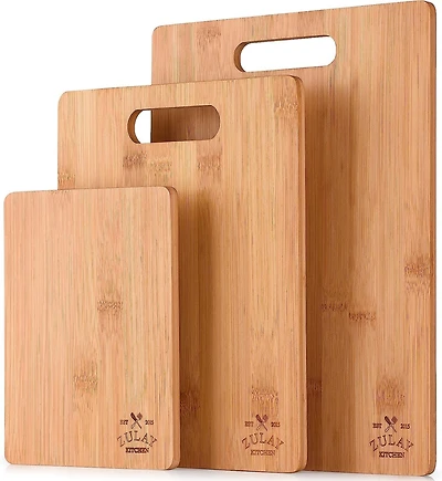 Bamboo Wooden Cutting Boards - Premium 3-Piece Set