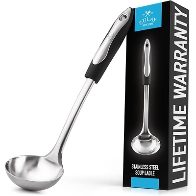 12" Soup Ladle Cooking Utensil - Durable Stainless Steel Kitchen Gadget