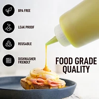 1-Pack Squeeze Bottles for Sauces & Condiments - 17oz Squirt Bottles with Small Pointed Nozzle and Cap