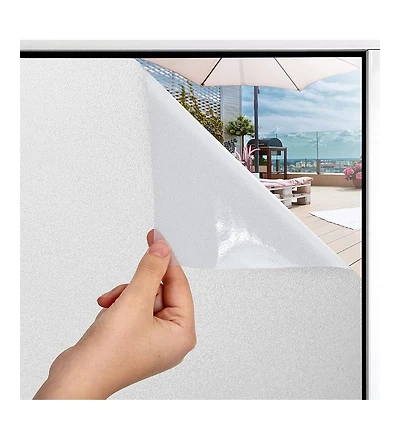 Window Privacy Film - Non Adhesive Opaque Privacy Window Film Glare & Uv Protection (23.4X77.1)