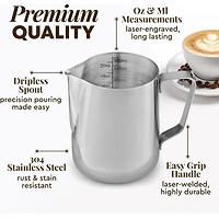 Milk Frother Cup - Stainless Steel Frothing Pitcher
