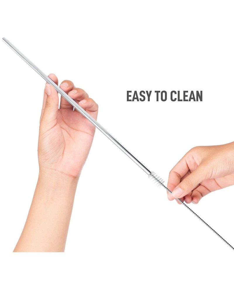 Zulay Kitchen Stainless Steel Straws 3-Pc