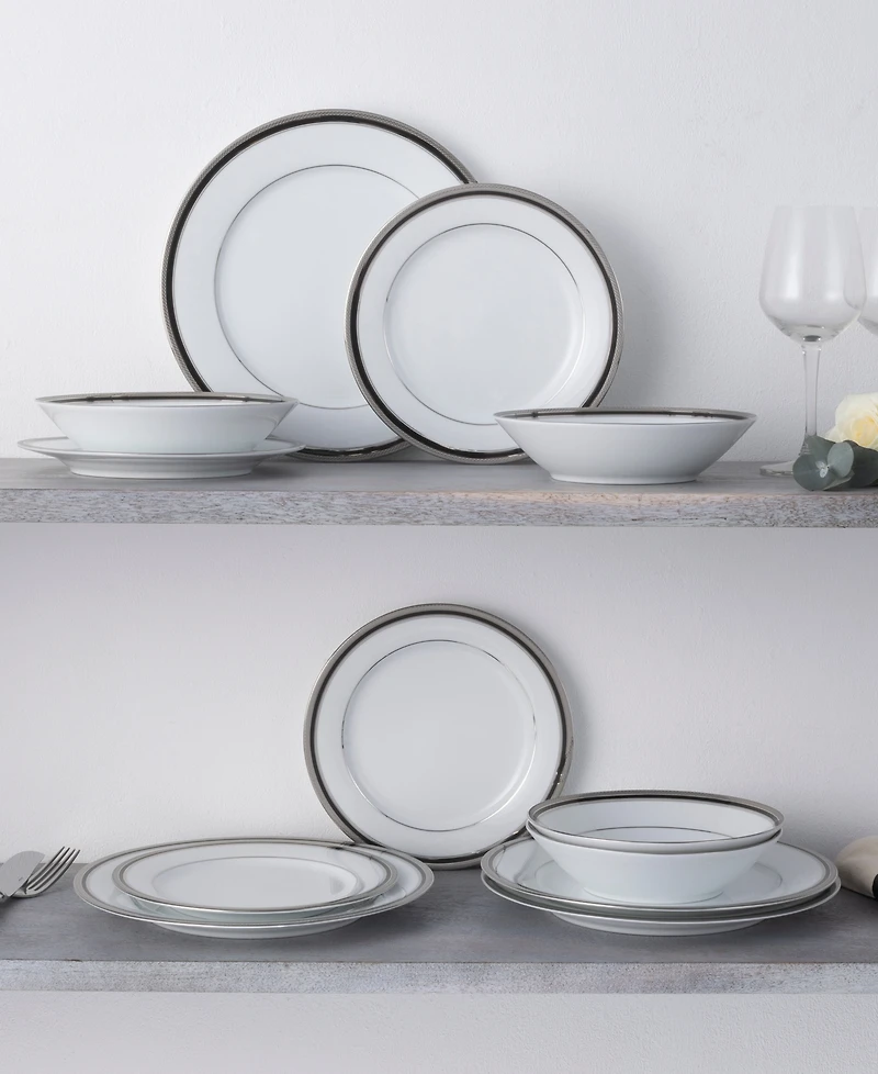 Noritake Austin Platinum 12-Piece Dinnerware Set, Service for 4
