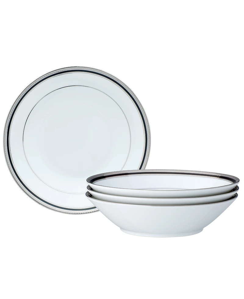 Noritake Austin Platinum Set of 4 Soup Bowls