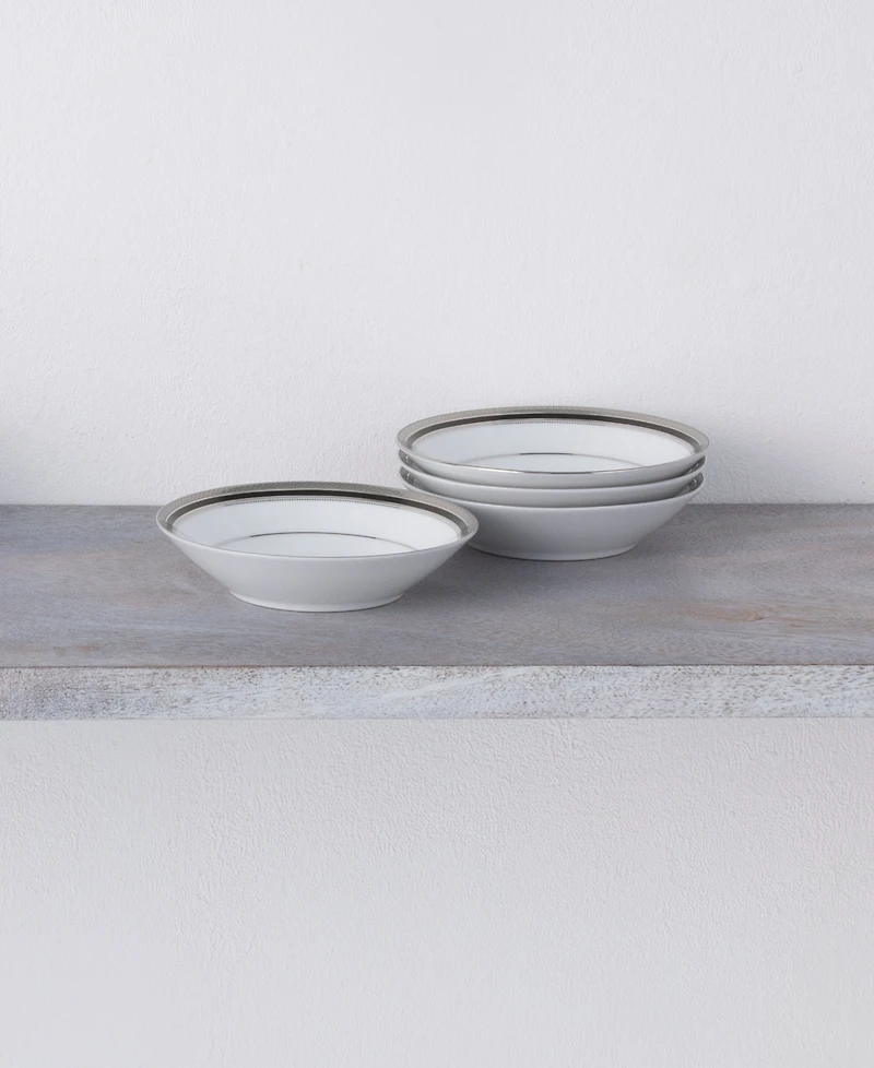 Noritake Austin Platinum Set of 4 Fruit Bowls, Service For 4