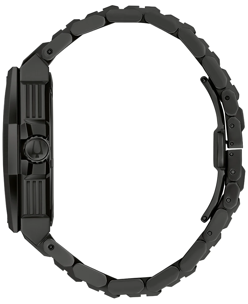 Bulova x Marc Anthony Men's Precisionist Diamond (1/20 ct. t.w.) Black-Tone Stainless Steel Bracelet Watch 43mm