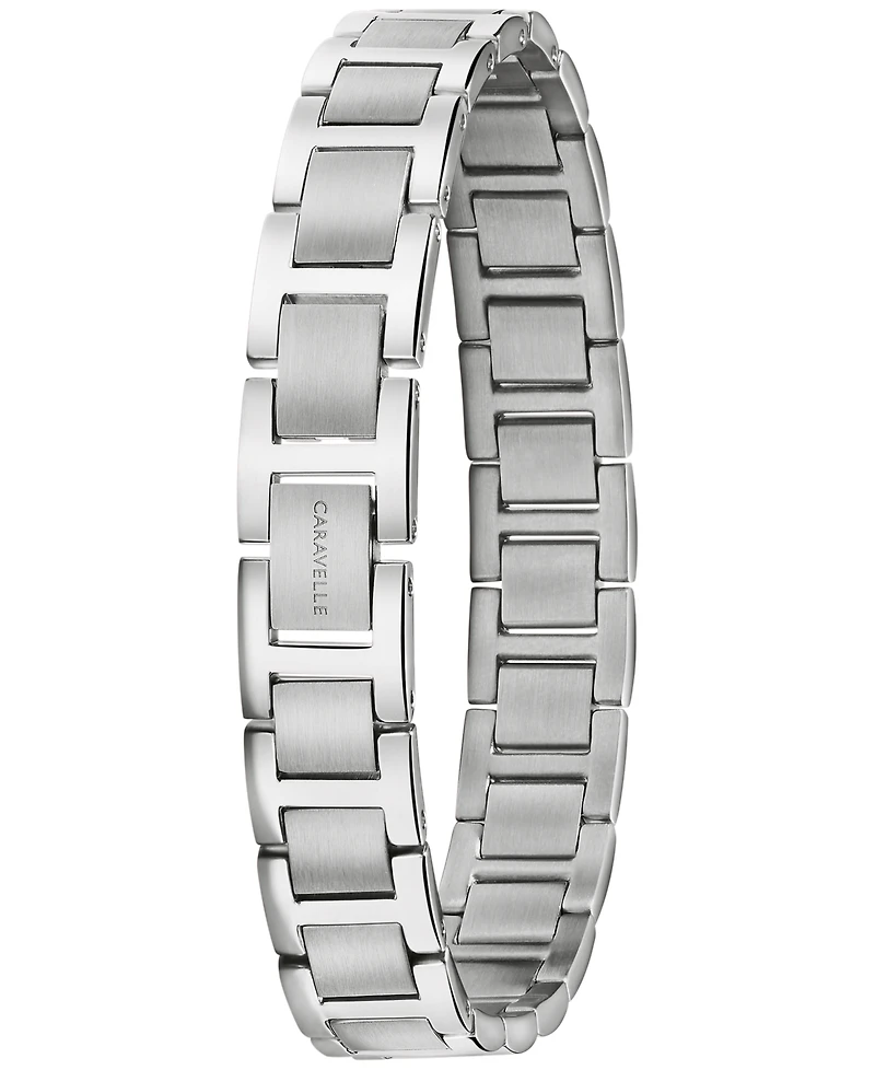 Caravelle designed by Bulova Men's Modern Stainless Steel Bracelet Watch 40mm Gift Set