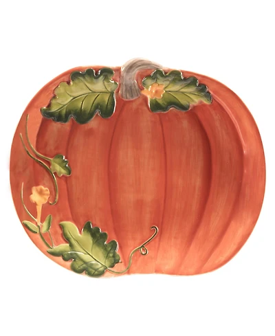 Certified International Harvest Morning Pumpkin Platter