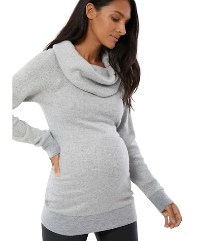 Women's Maternity Cowl Neck Tunic Sweater