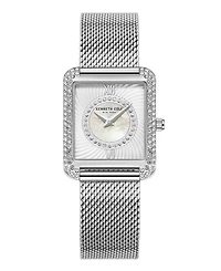 Kenneth Cole New York Women's Classic Silver-Tone Stainless Steel Mesh Bracelet Watch 30.5mm
