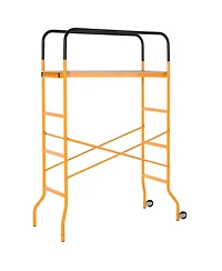 Homcom 4-Step Steel Steel Scaffold 2 Wheels Platform Anti-Skid Film