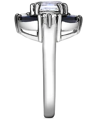 White Quartz (1-7/8 ct. t.w.), White Topaz (1/2 ct. t.w.) & Black Spinel (1-1/5 ct. t.w.) Cluster Ring in Sterling Silver