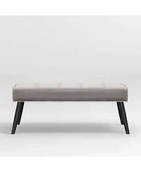 WestinTrends Velvet Tufted Bedroom Bench for Living Room & Entryway