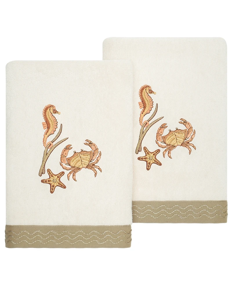 Linum Home Turkish Cotton Aaron Embellished 2-Pc. Hand Towel Set