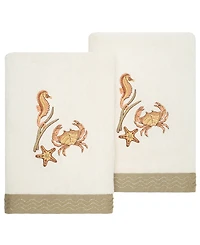 Linum Home Turkish Cotton Aaron Embellished 2-Pc. Hand Towel Set