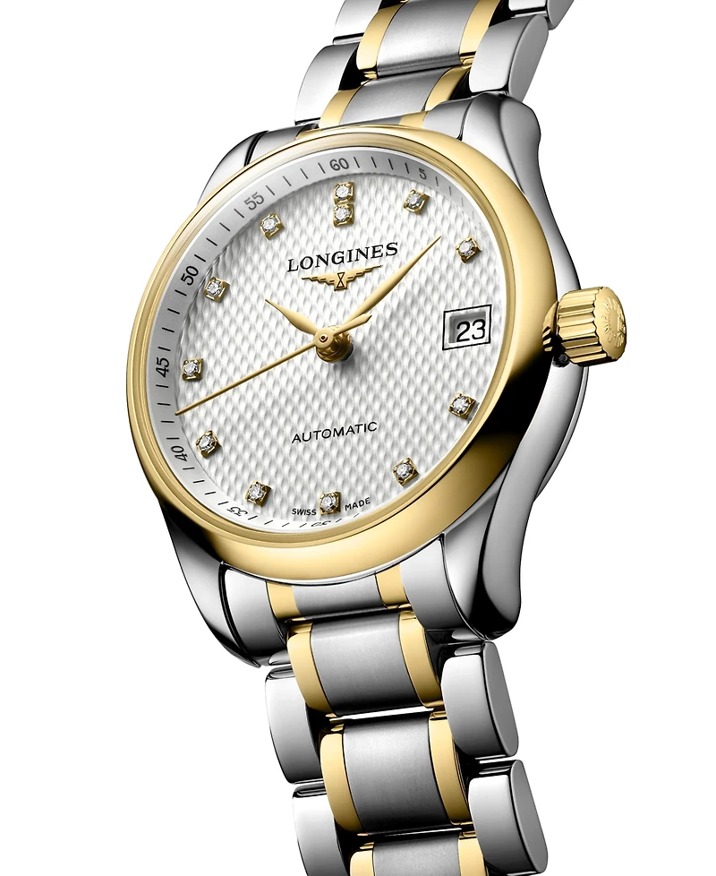 Longines Women's Swiss Automatic Master Diamond Accent 18k Gold and Stainless Steel Bracelet Watch 26mm L21285777