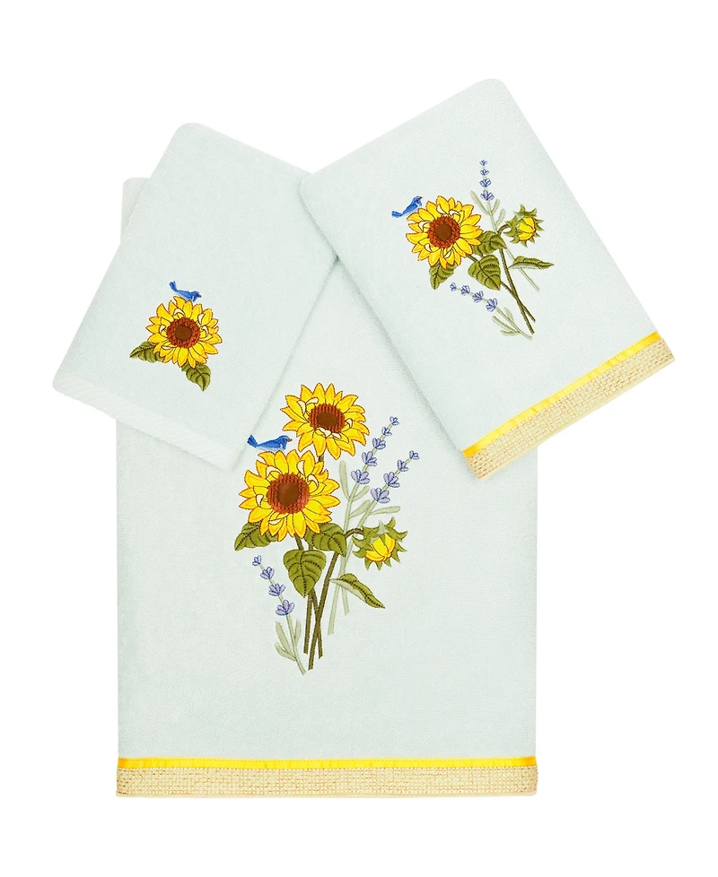 Linum Home Turkish Cotton Girasol Embellished -Pc. Bath Towel Set